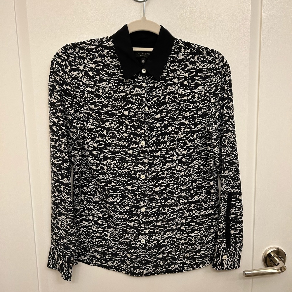 Black and white Rag & Bone shirt